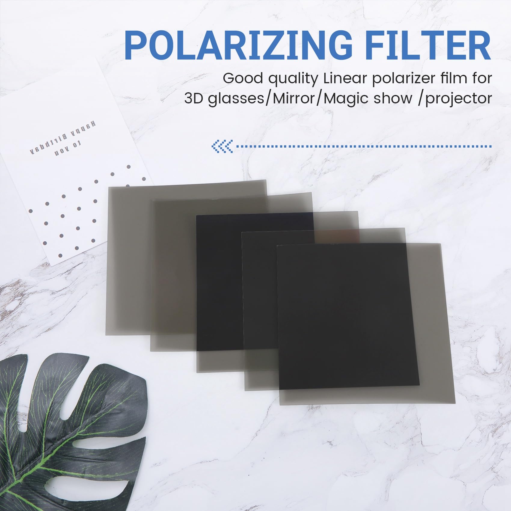 Liniowa polaryzacyjna, filtr polaryzacyjny LCD/LED do fotografii polaryzacyjnej, 10 x 10 cm, 5 sztuk, bez kleju