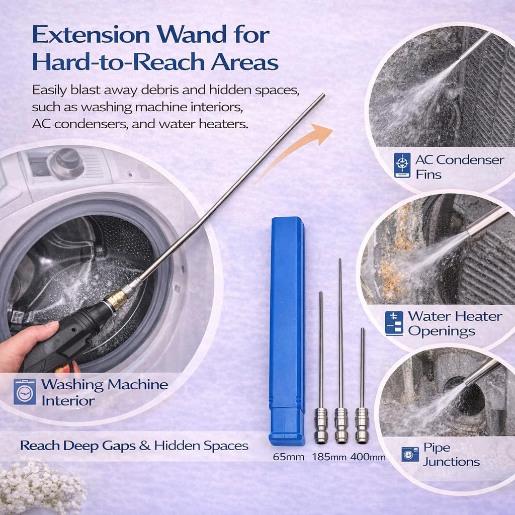 4 Pack High Pressure Washer Nozzle Kit,Pressure Washer Needle Tips Set for Washing Machine, Ac Coil, Water Heater And Appliance Cleaning (11pcs)