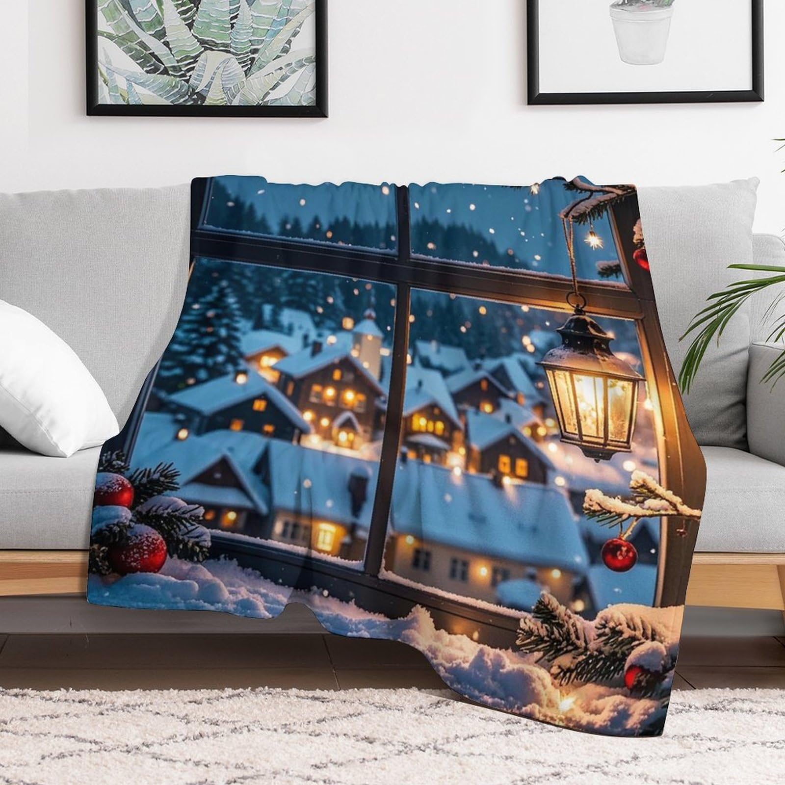 Plaid en micro polaire Noël léger : couverture chaude pour climatisation
