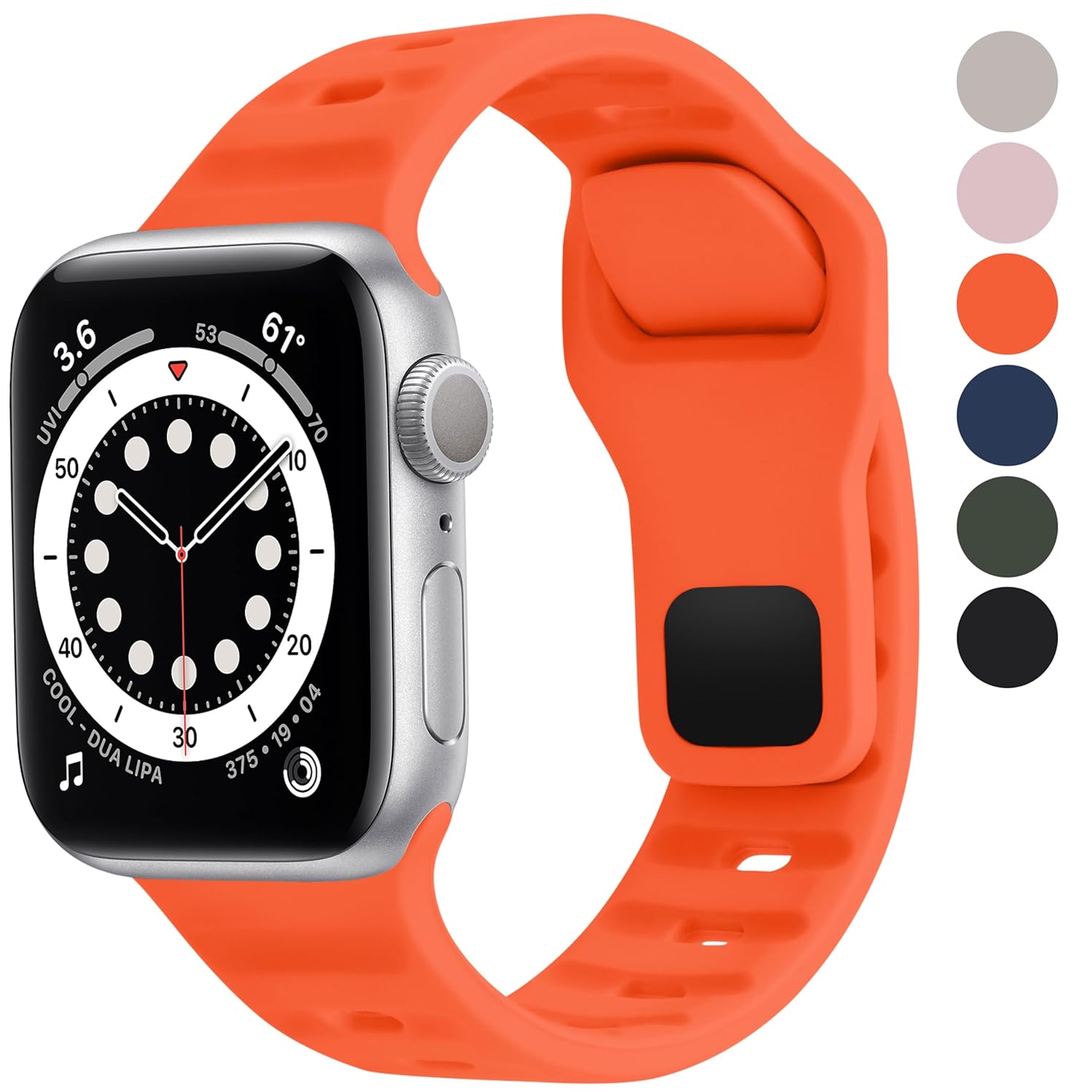 Fullmosa Soft Silicone Straps Compatible with Apple Watch Strap 42mm(Series 10) 41mm 40mm 38mm Women Men,Sprot Band for iWatch SE2 SE Series 9 8 7 6 5 4 3 2 1,41mm 40mm 38mm,Orange[Watch NOT Included]