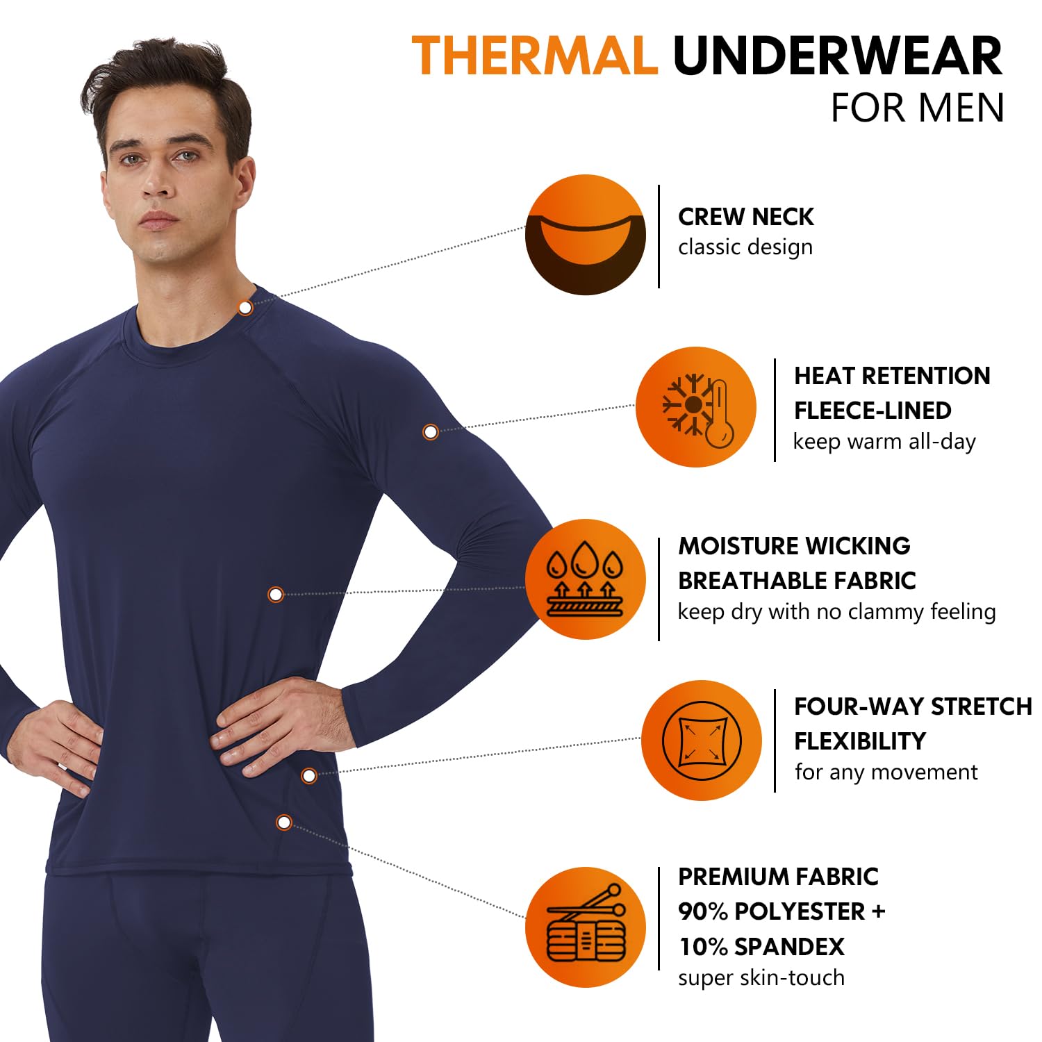CL Convallaria Intimo Termico Uomo Invernale - Tuta e Pantaloni Termici
