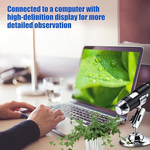 Miniatura 3 de Microscopio digital inalámbrico - Cámara de microscopios de mano de aumento de 1600X con soporte ajustable USB+Micro+Tipo-C Compatible con iPhone,