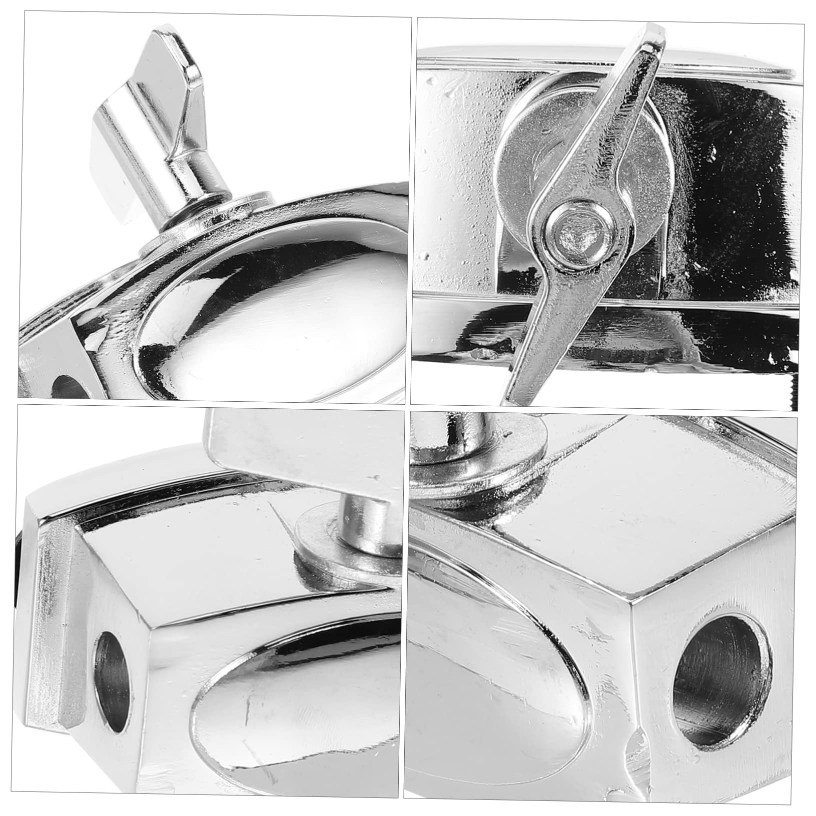 Hoement Support de Pied de Tom Basse en Alliage Argenté, Accessoire de Batterie Amovible Montage Rapide pour Tambour et Caisse Claire