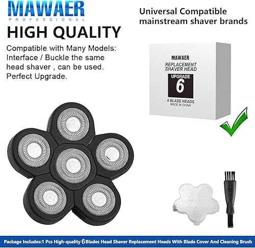 Miniatura 2 de Cabezales de repuesto para afeitadora de cabeza de 6 cuchillas para Freedom Groom*** AidallsWel y la mayoría de las marcas principales, afeitadora