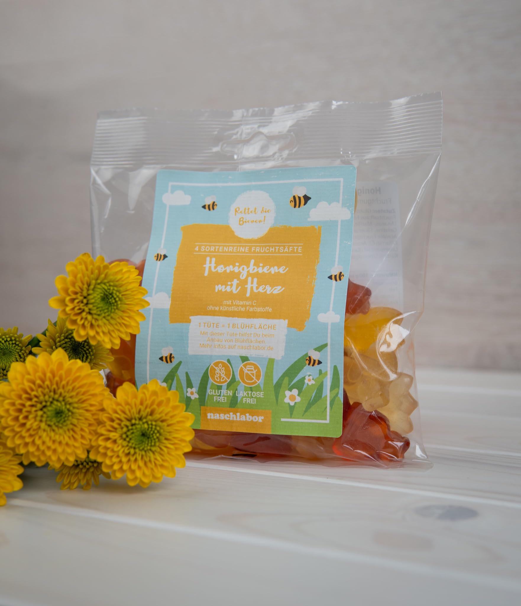 Honigbiene mit Herz Fruchtgummis Großverpackung 3,45kg (23 x 150g) - Premium Gummibärchen mit 20% Fruchtsaft - Nachhaltige Snacks für Büro, Konferenzraum, Empfang, Firmen & Mitarbeiter