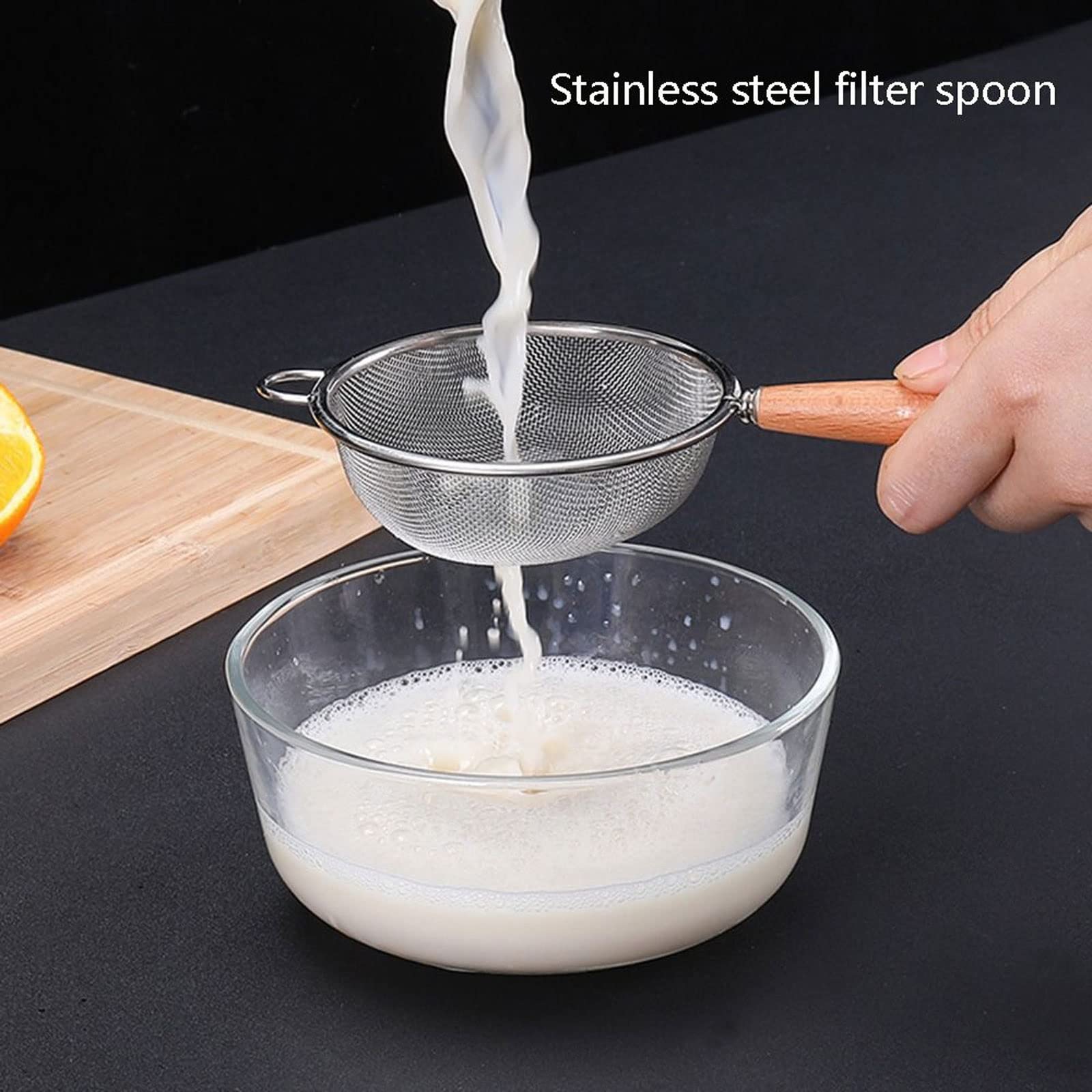 Colador Grande de Malla Fina de Acero Inoxidable para filtrar y tamizar en la Cocina