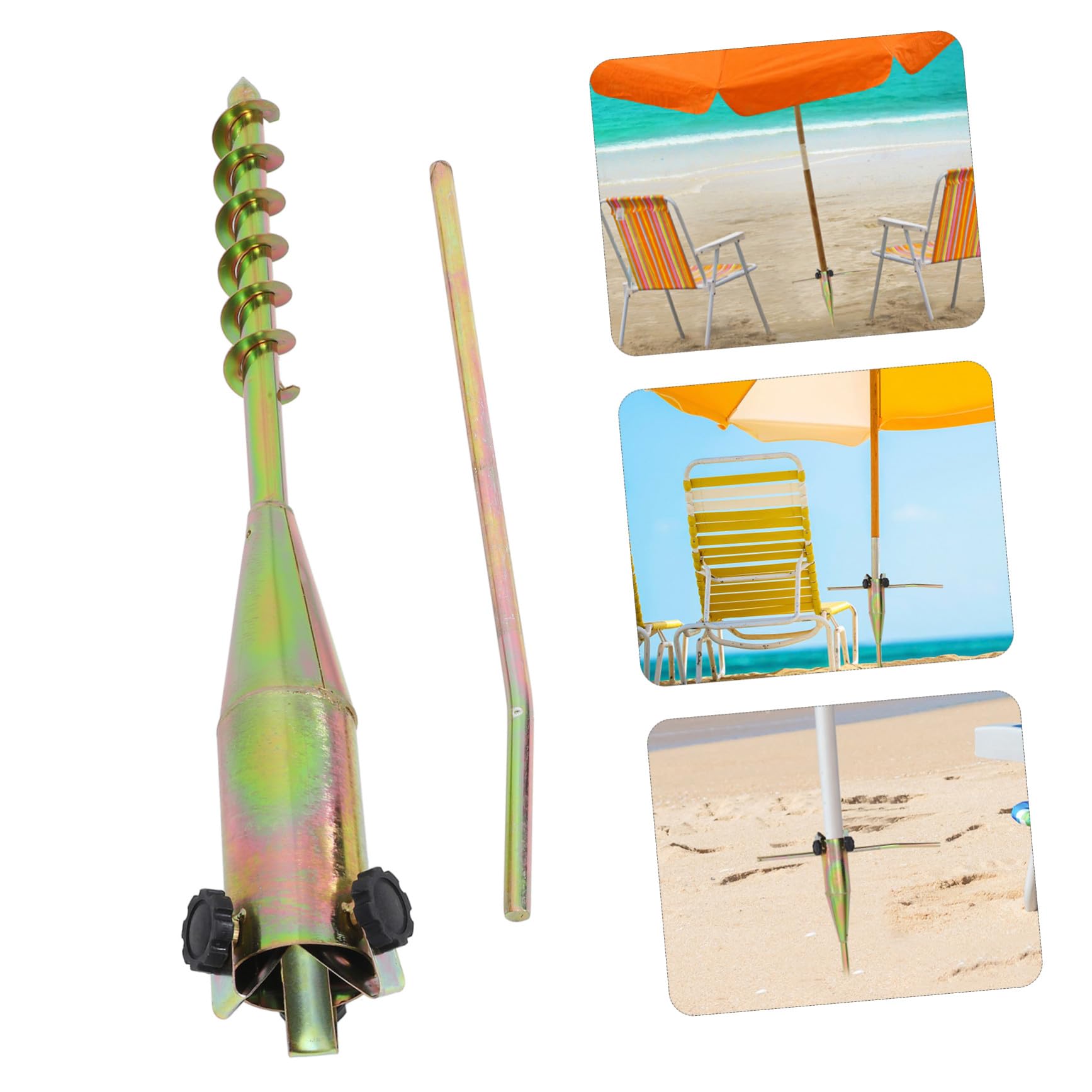 Outdoor Sonnenschirmständer Metall Spirale Erdspieß Strand Sonnenschirmhalter Windfest Balkon Garten für Spiral sonnenschirme