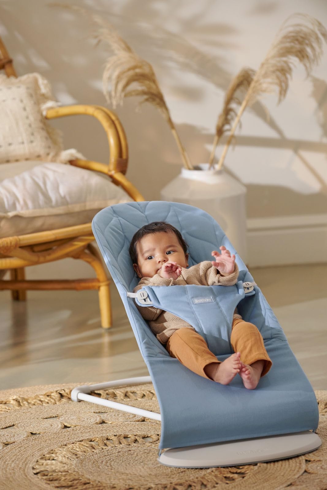 BabyBjörn Transat Bliss, Tissé, Matelassage pétale, Bleu