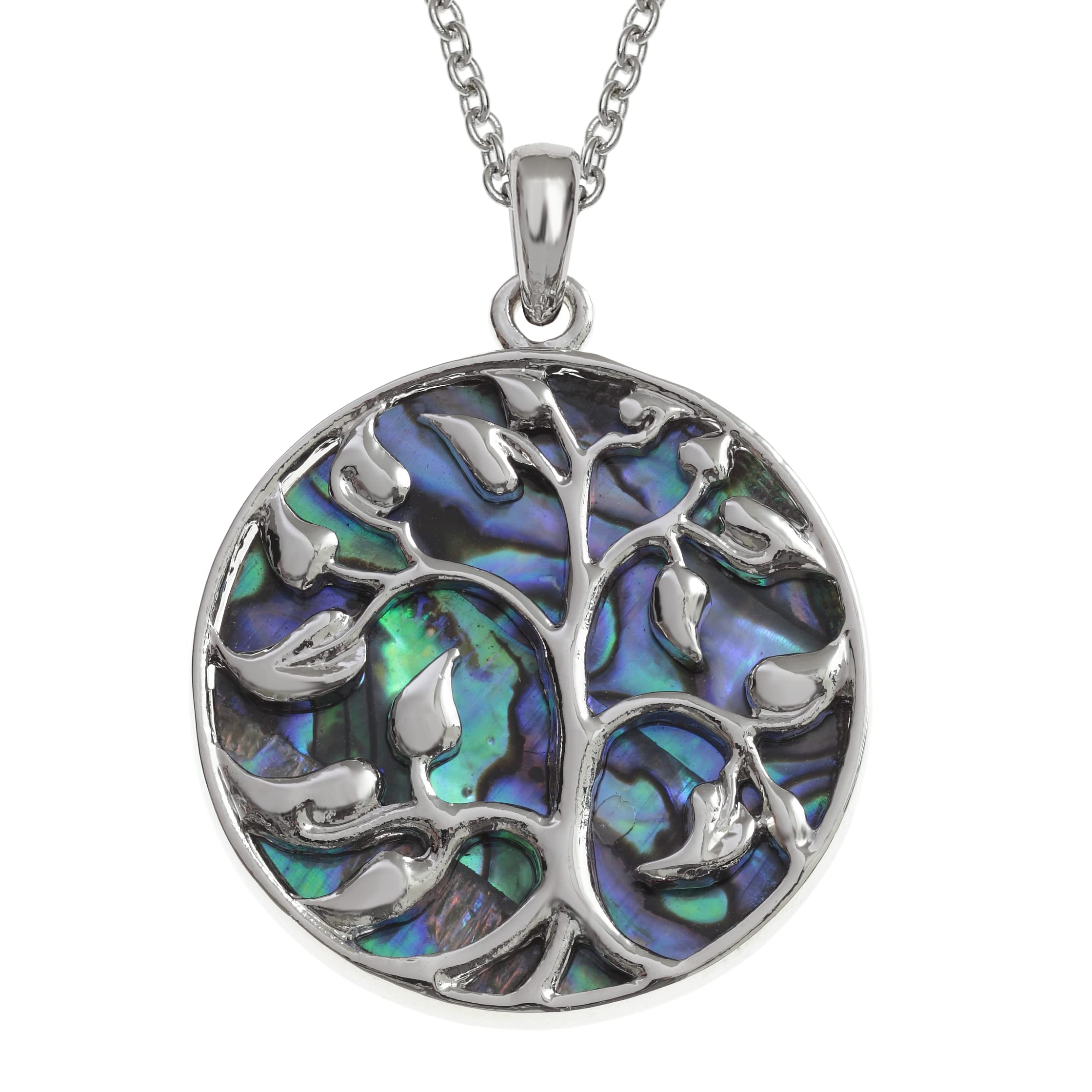 Orecchini Albero Della Vita In Abalone Celtico | Intarsiati A Mano 24mm | Anallergici Rodiati | Kiara Gioielli - 3