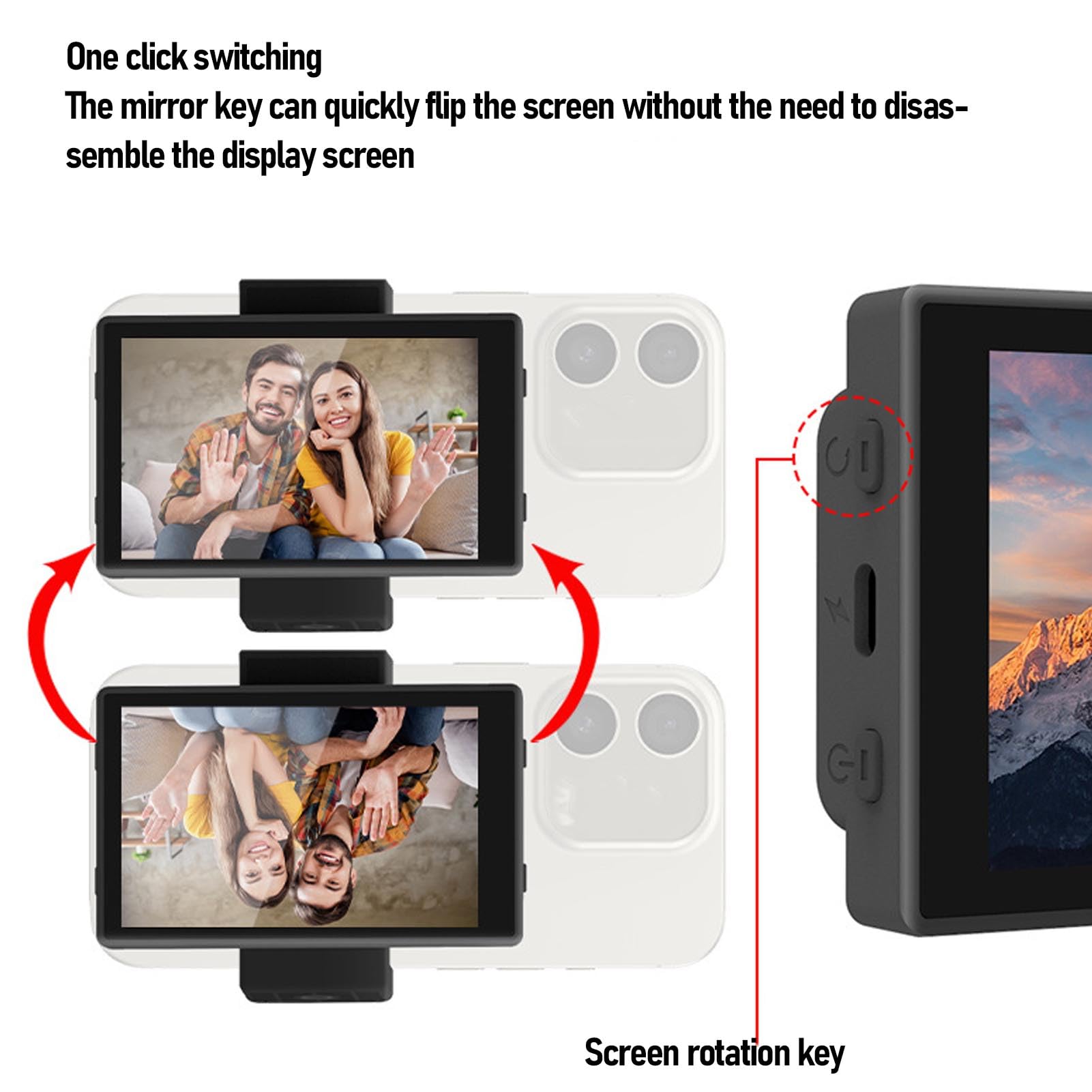 Pissente Teléfono Selfie Pantalla con Pinza Magnética, 3.97in