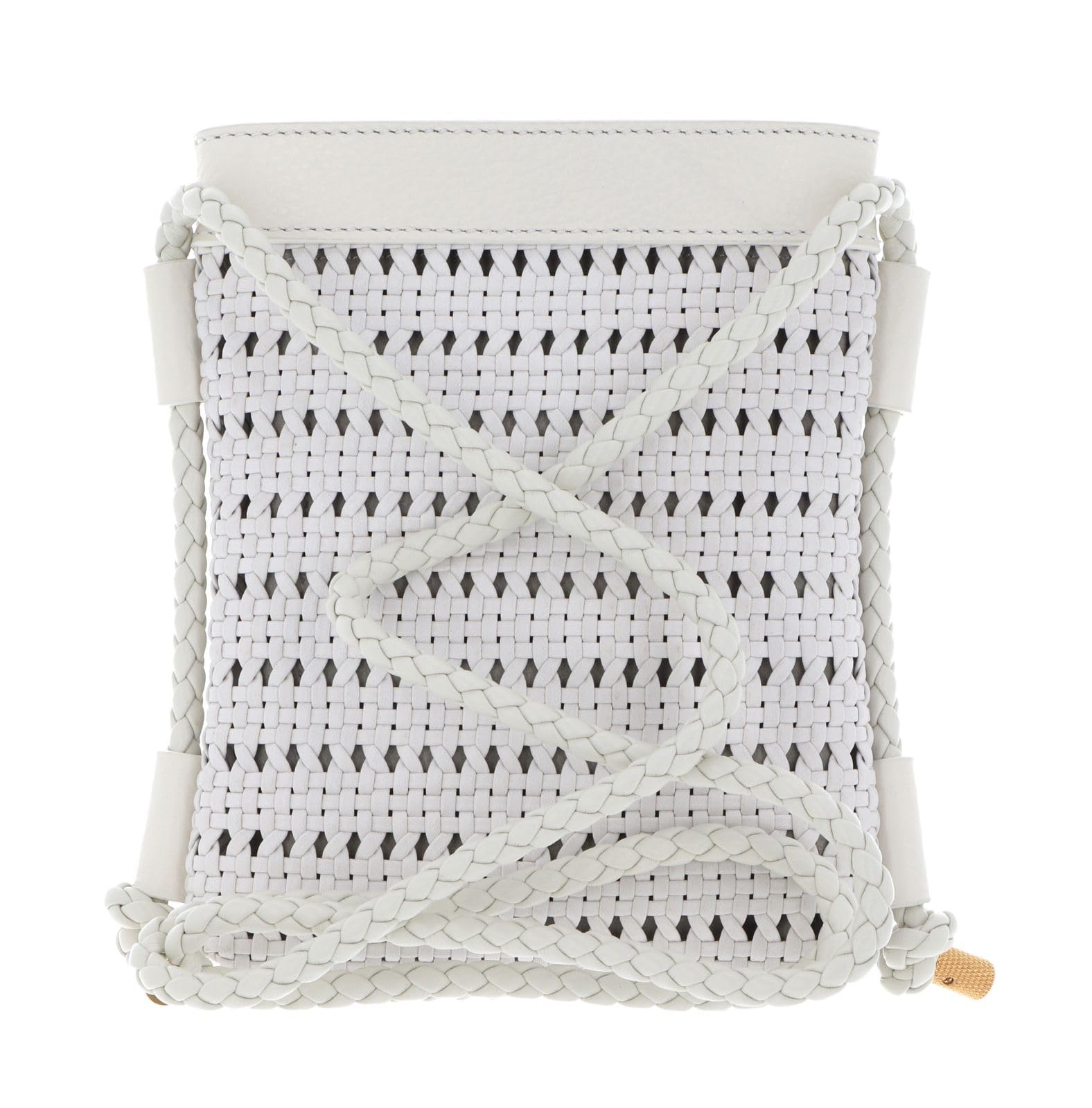 Coccinelle Leder Handytasche I-Tech Phone Holder Woven White/White weiß