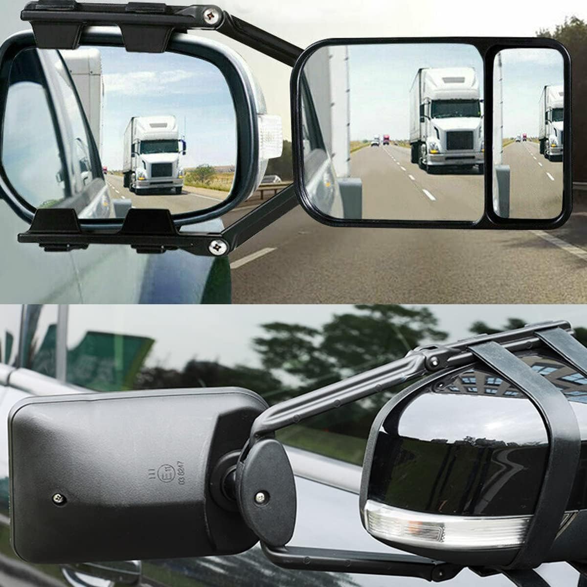 Riloer 2x Rétroviseur caravane, Rétroviseurs de remorquage, miroir de remorquage RV, pour Rétroviseur à extension réglable pour voiture, Rétroviseurs extérieurs pour camping-car, caravane pour les 4x4