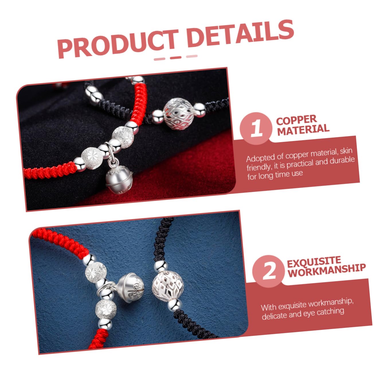GALPADA 8piezas Pulsera Trenzada Campana Para Parejas y Diseño Boho Cuerda y Para Ocasiones Especiales