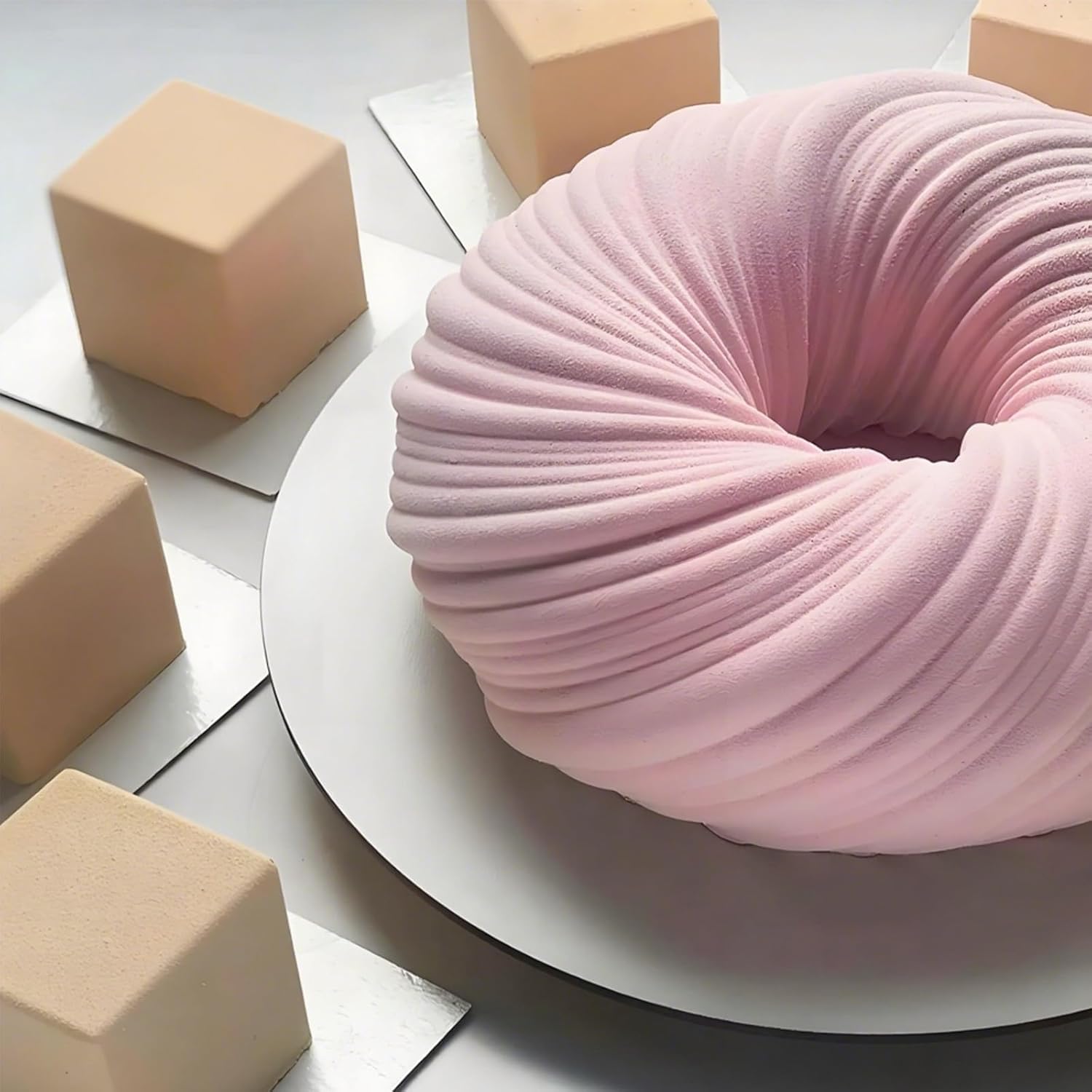 Large Spiral Silicone Cake Mold, Donut Pan For Baking Diy Pastry Cake, Dessert, Jelly, Ice cream, 8.9x8.9 Inches - Image 8