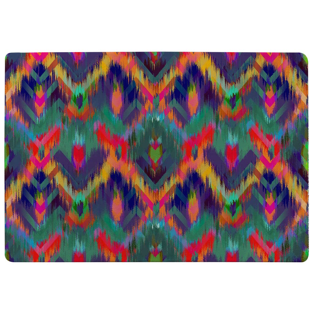 Tapis motif abstrait ethnique ikat une finition textile soignée