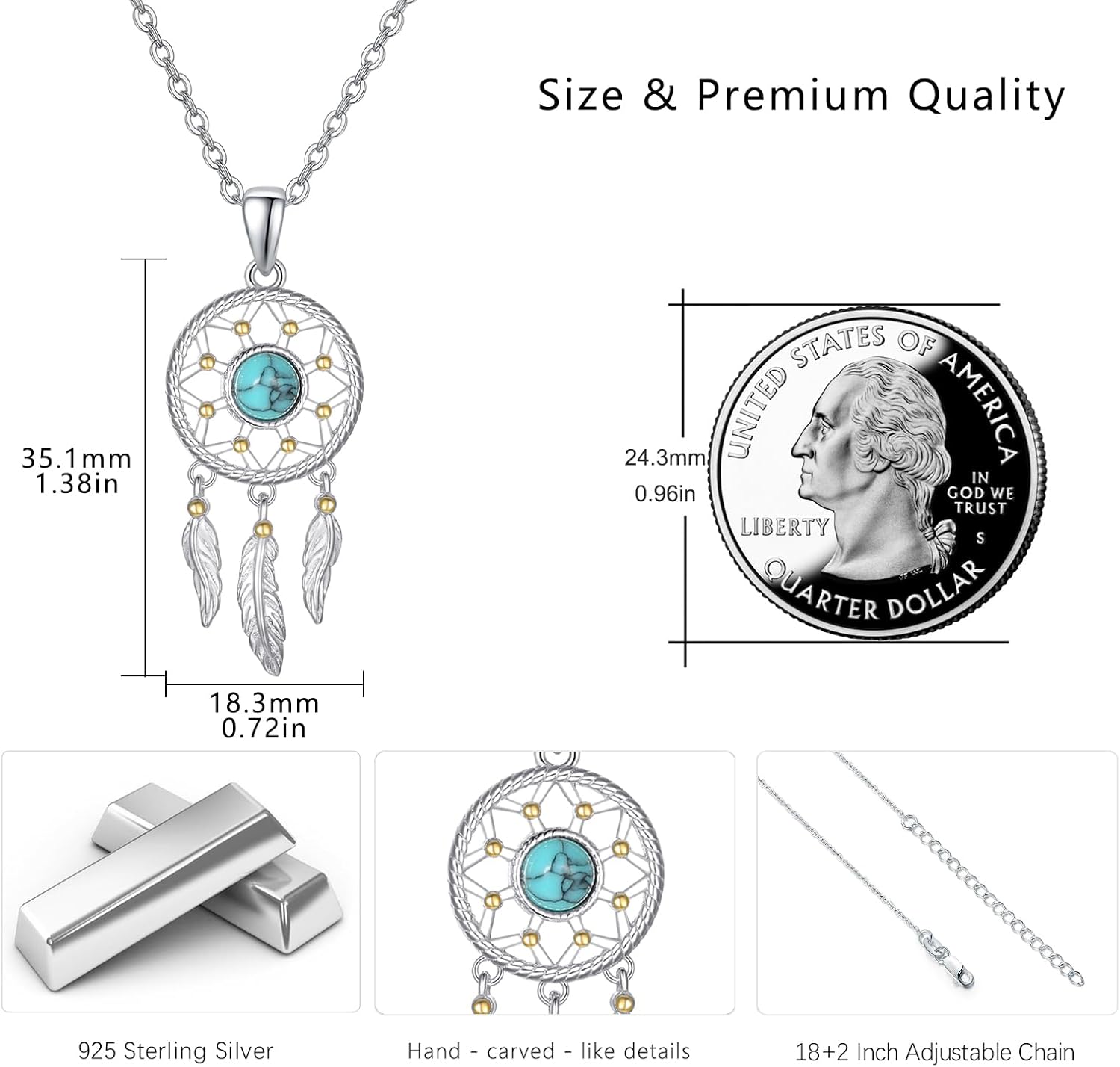 Dream Catcher Necklace for Women 925 Sterling Silver Dreamcatcher Pendant Christmas Gifts Bohemian Jewelry Gift for Women - Image 6