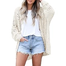 Womens Summer Crochet Lightweight Cardigan Sweaters Boho Kimono Long Sleeve Open Front Knitted Outwear Outfits