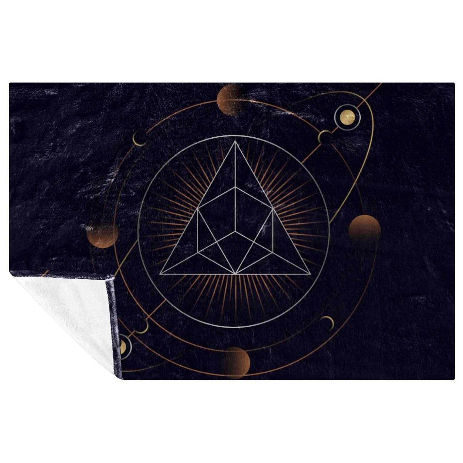 Couverture astrologique haut de gamme jeté de lit géométrique élégant 150 × 100 cm