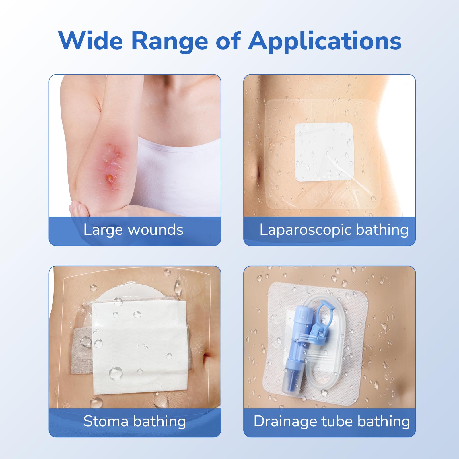 50 Stück Stoma Zubehör, Duschabdeckungen Für Stomabeutel Mit Nicht Haftendem Pad, Stoma, Wasserdichter Duschschutz, Wundabdeckung, Katheterabdeckung Für Die Dusche, 25 X 25 Cm