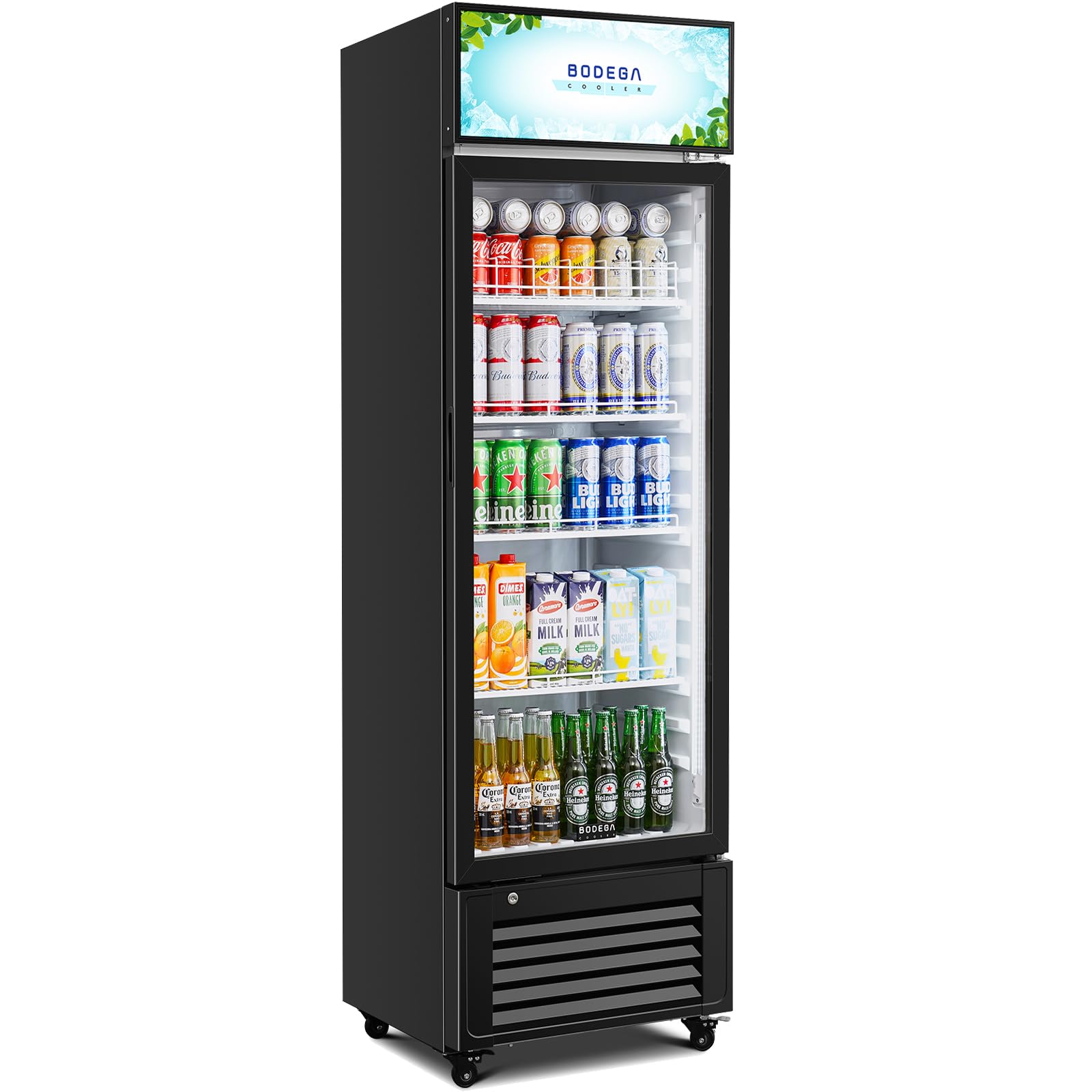 Bodegacooler Beverage Refrigerator, 321l/339 Qt Commercial Refrigerator For Kitchen, Home,Office And Garage, 300 Cans & 160 Bottles Display Refrigerator For Beer,Soda, Bar Cooler With Soft LED Light. on Fridge.com - View 1