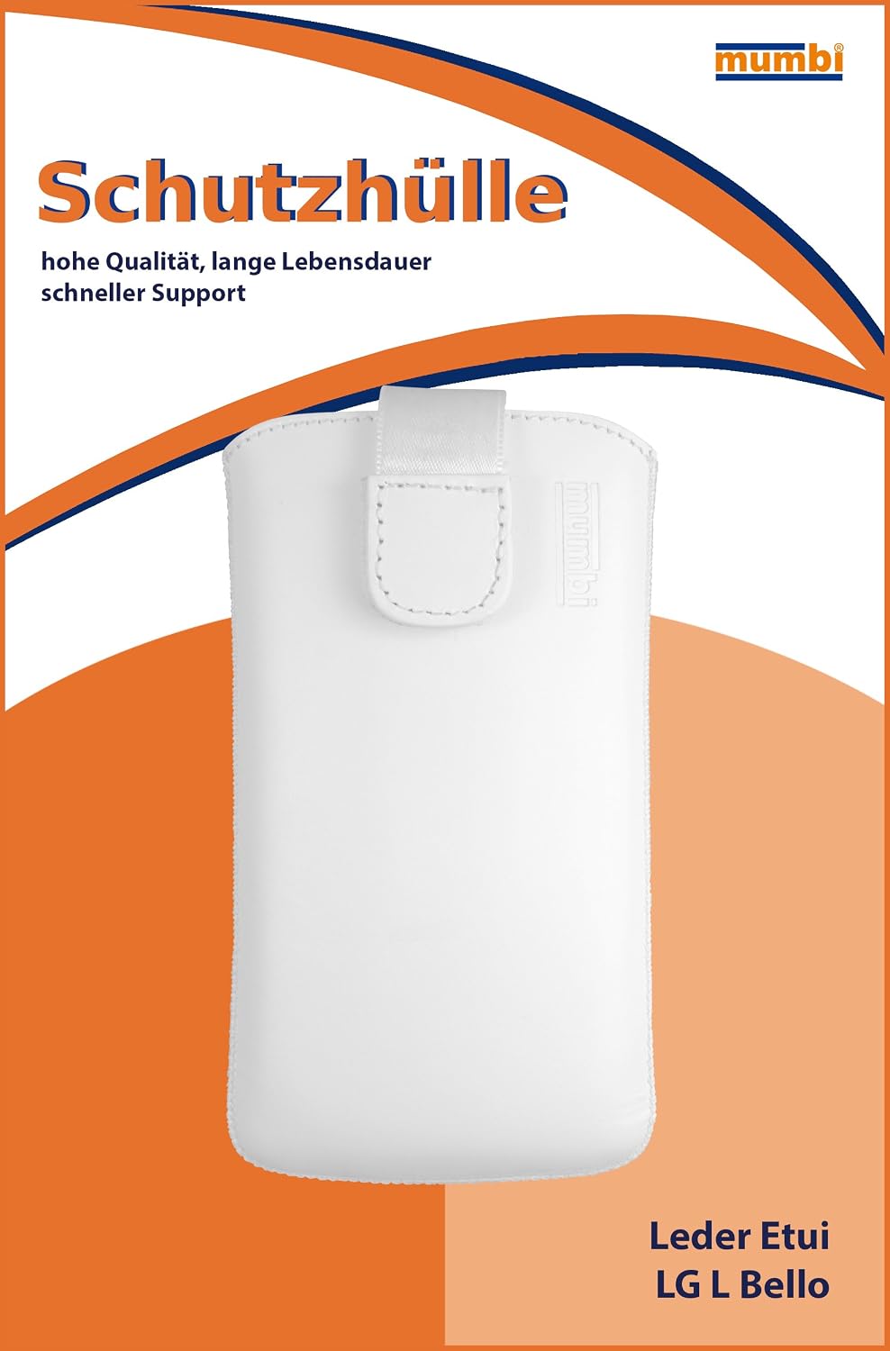 mumbi Genuine Leather Case Compatible with LG L Bello White
