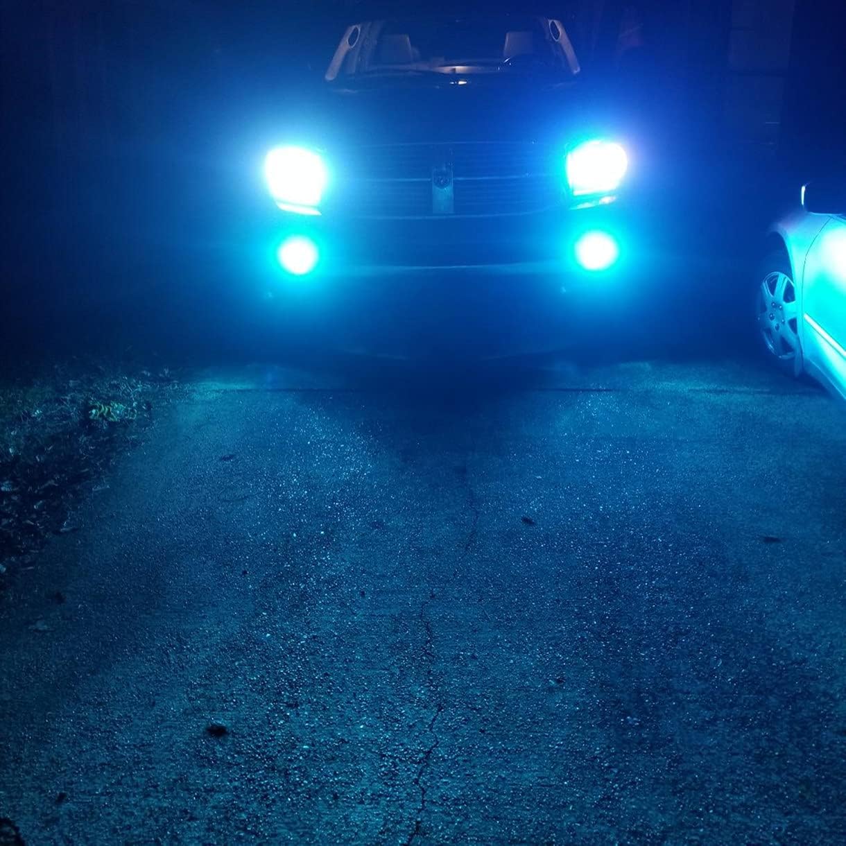 Alla Lighting 3600lm Xtreme Super Bright 5201 5202 LED Ice Blue Bulbs Fog Lights ETI 56-SMD PS19W 12085 DRL Replacement of Halogen Bulb