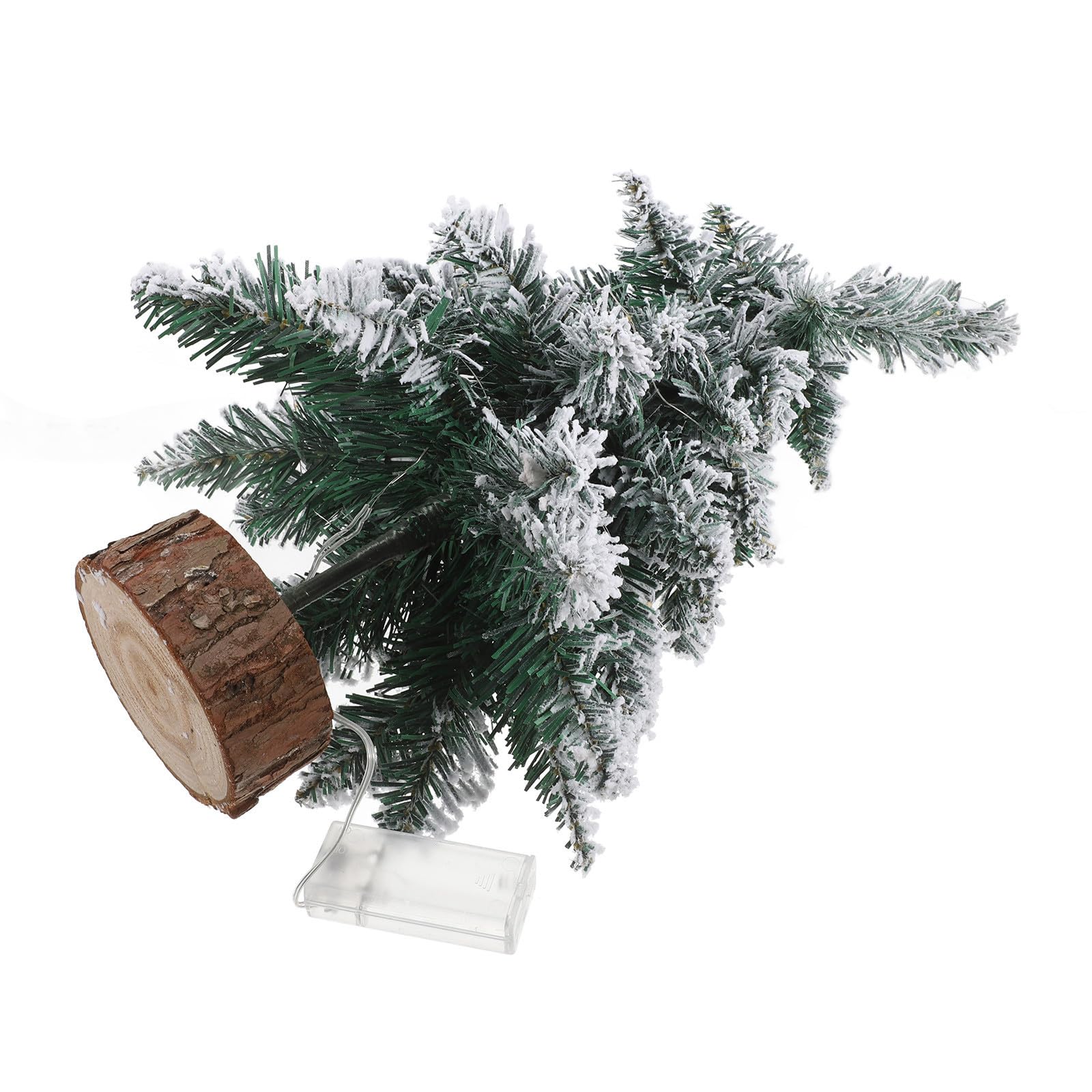 Toyvian 2 Piezas PVC Árbol de Navidad con Luces LED en Miniatura Blanco