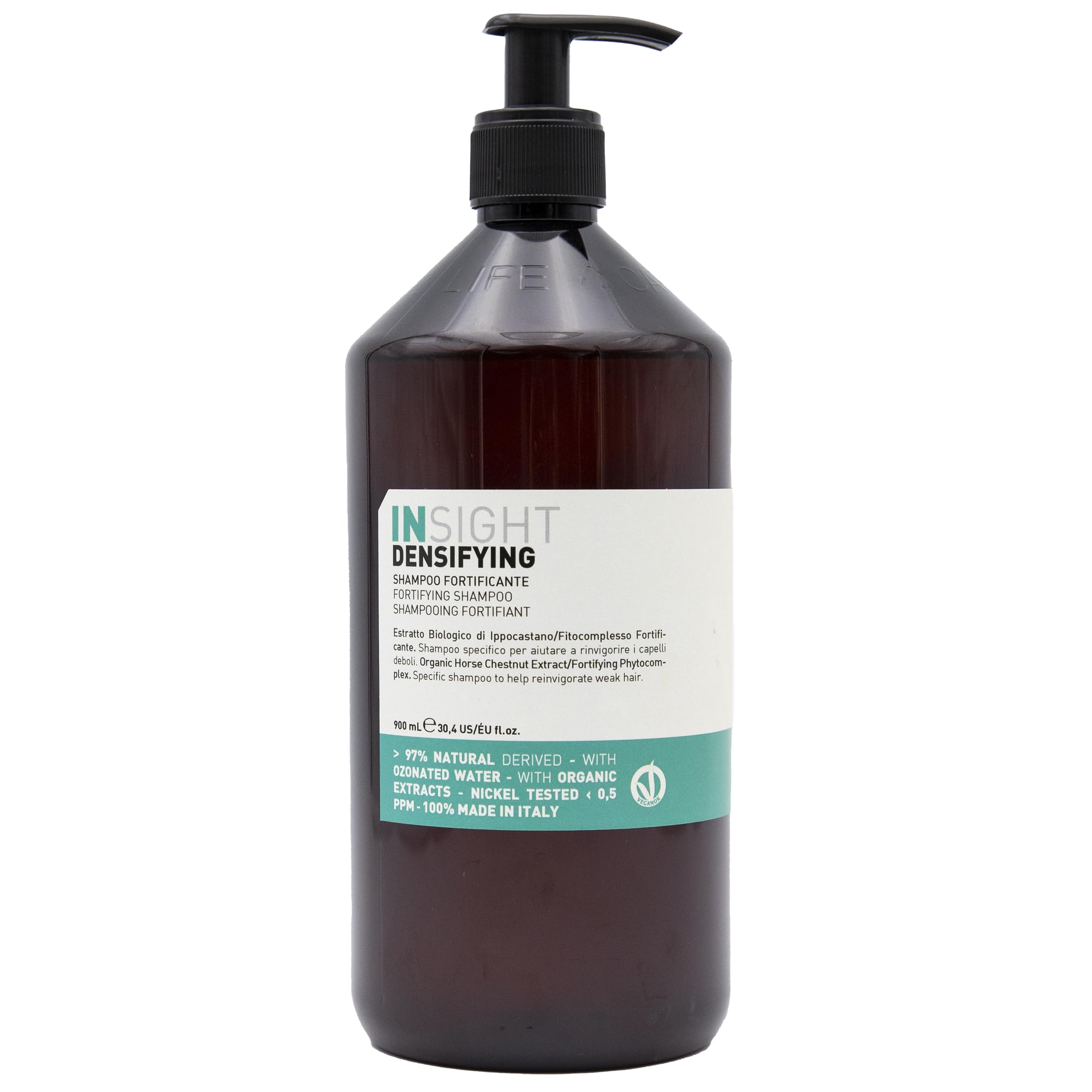 Insight Champú fortalecedor 900 ml | Champú para cabello débil y estimula el cuero cabelludo | Botella de cristal