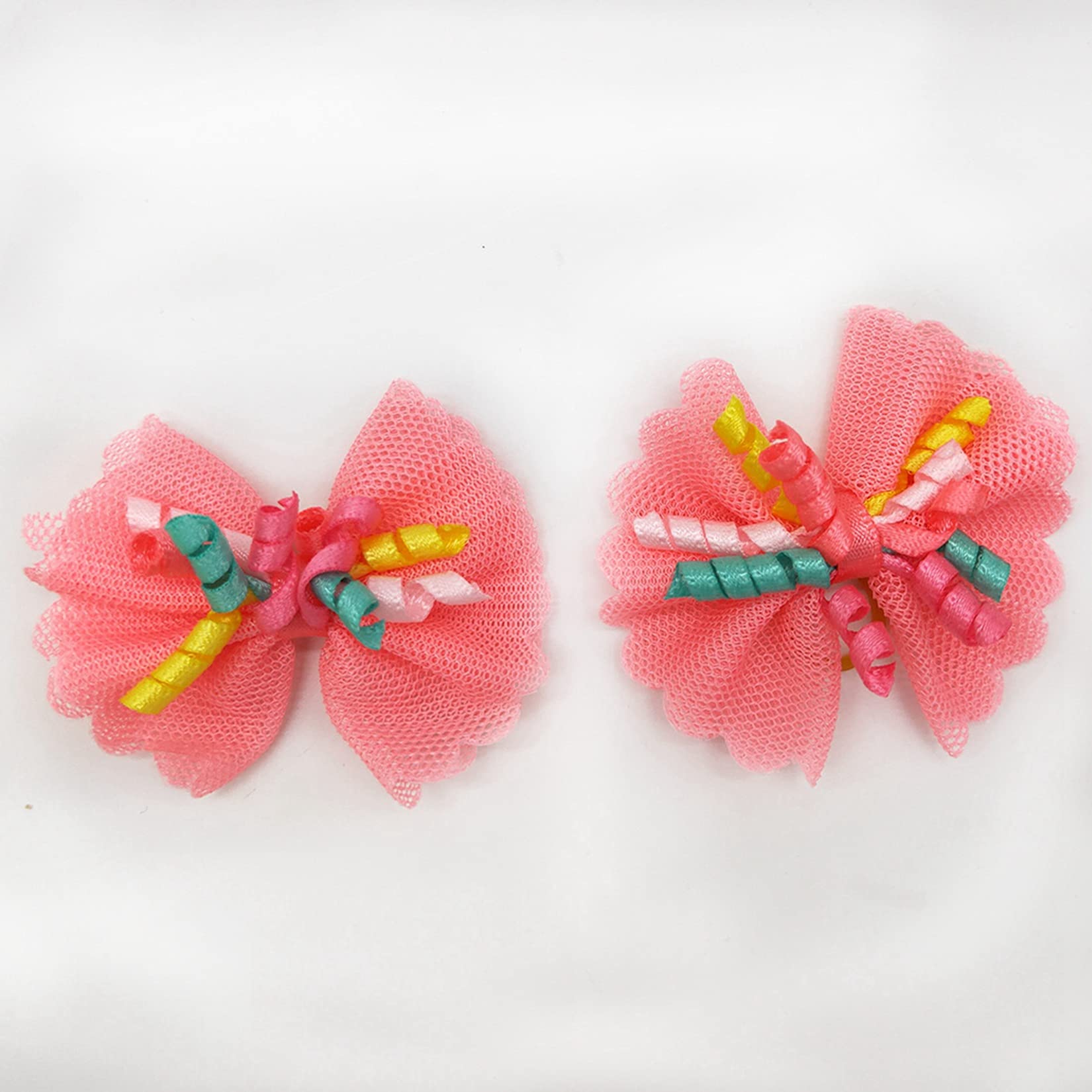 WofMeowGu 50pcs Dog Hair Bows Multicolored Color Hair Ties with Rubber Bands - Image 3