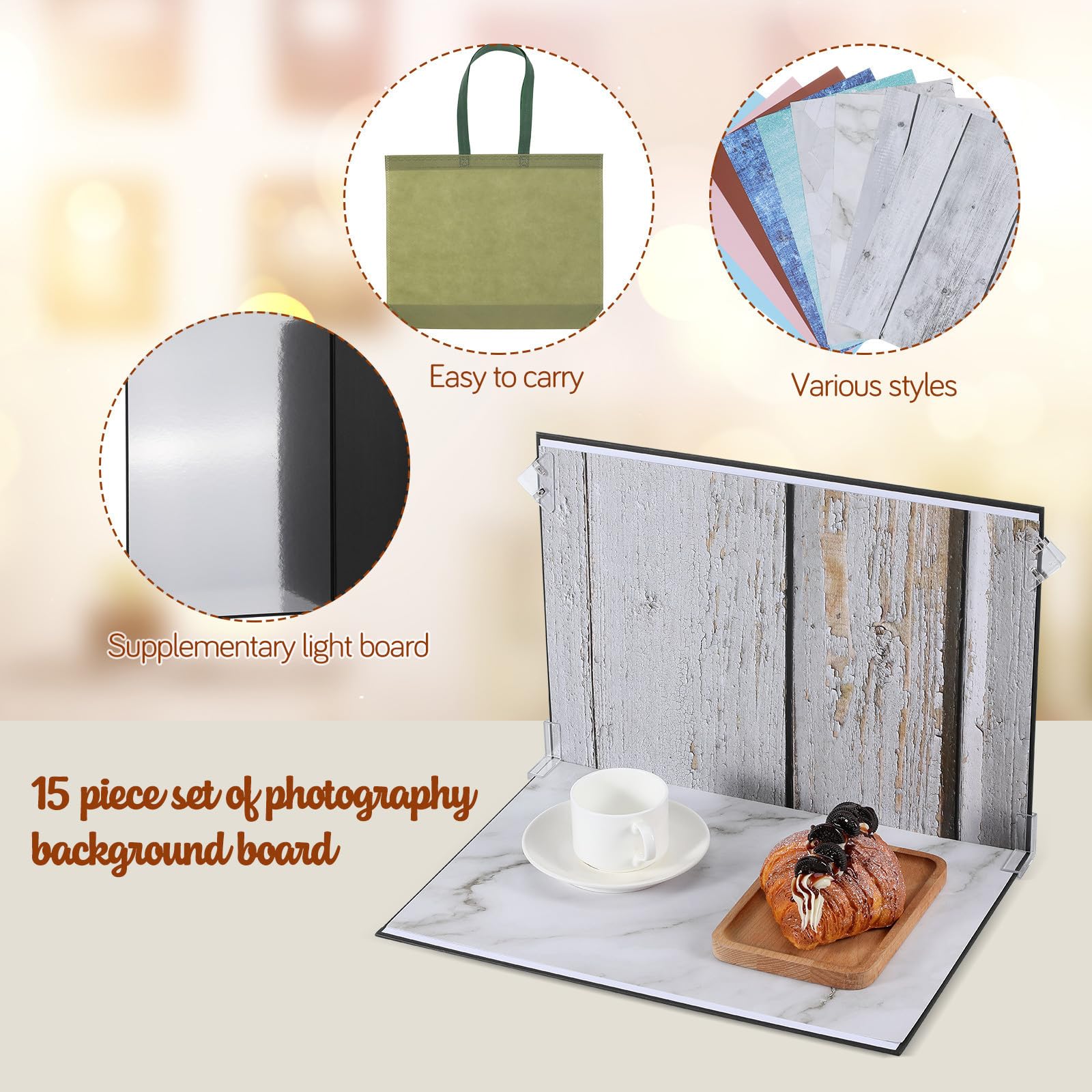 Set Sfondi Fotografici da Tavolo, Doppia Faccia