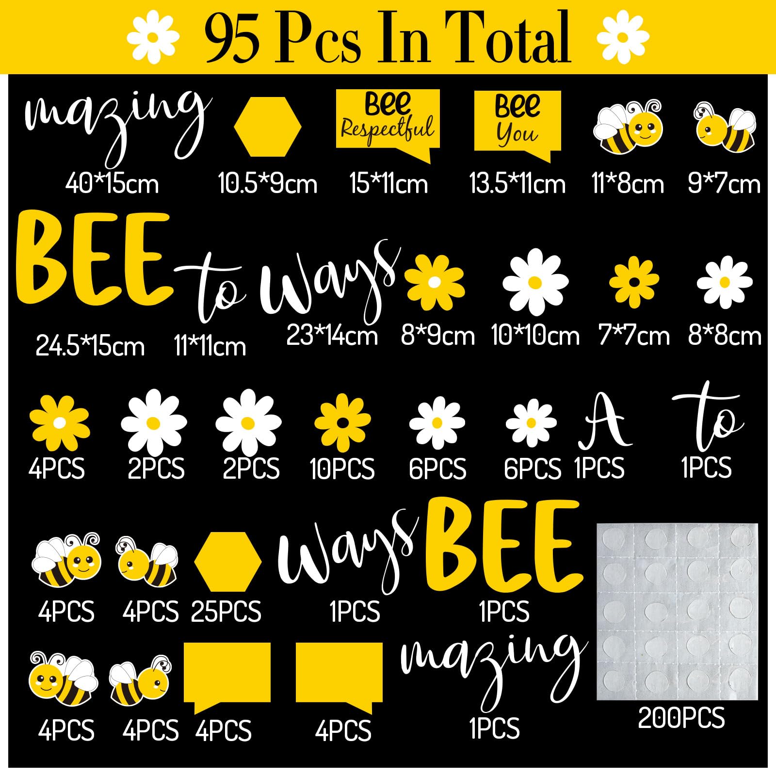 Bienen-Pinnwand-Bordüre – Mit Bienenwaben-Motiv, 60 Stück, Für Klassenzimmer-Deko