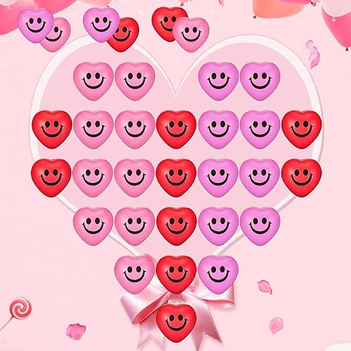 Miniatura 4 de 30 bolas antiestrés con forma de corazón, bolas sonrientes para apretar, mini bola facial, alivio del estrés en forma de corazón para recuerdos de