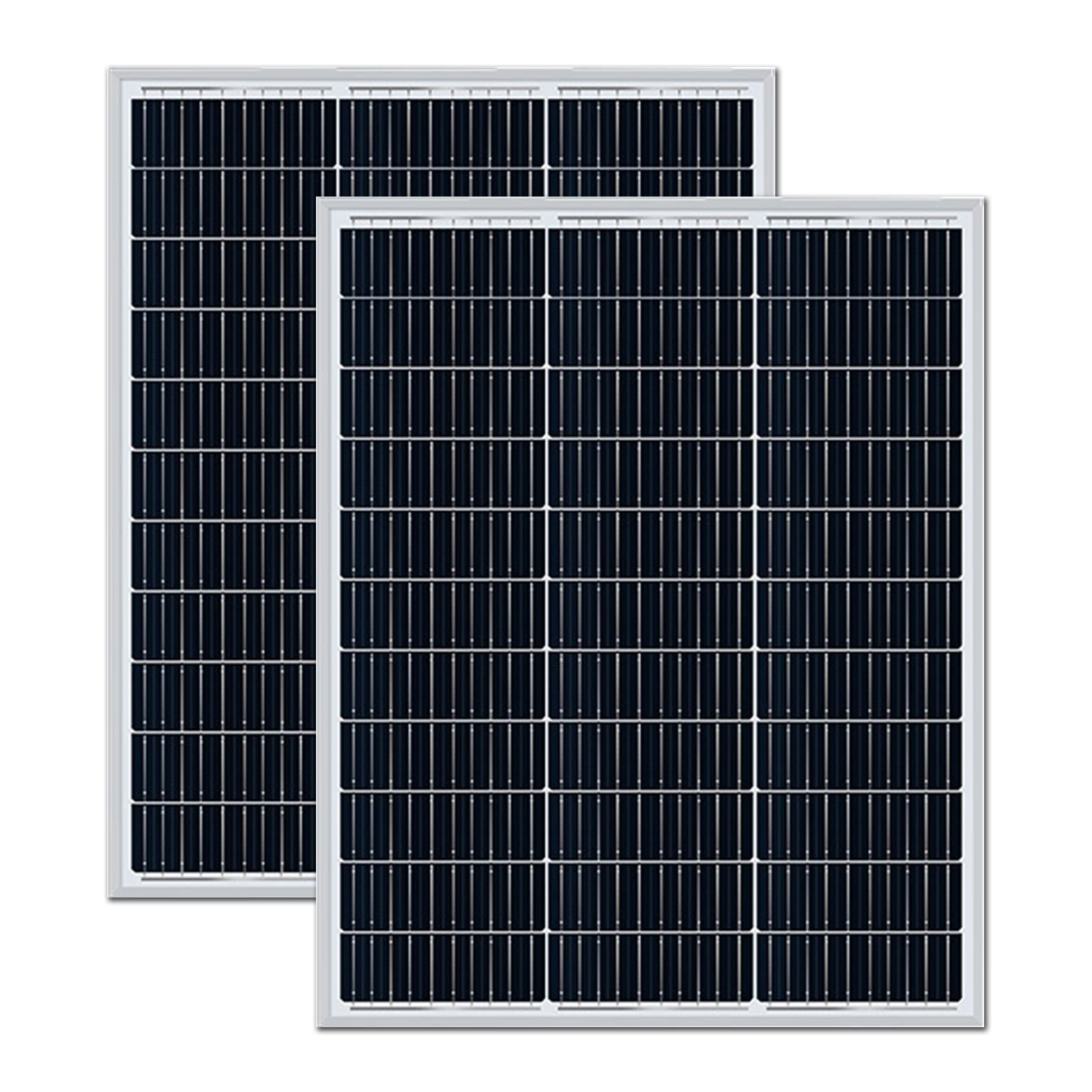100W Pannello Solare Monocristallino Modulo Pannelli Solari 18V Fotovoltaico per Camper Roulotte Barca Giardino Barche 12V Batteria di Ricarica Sistema di Energia Solare off-Grid 2 Pz
