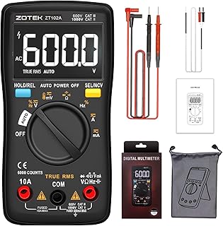 ZT-102A Smart Multimeter LCD 6000 Counts Multimeter Tester for Measuring AC/DC Voltage Current Ohm Capacitance Diode Temperature Continuity
