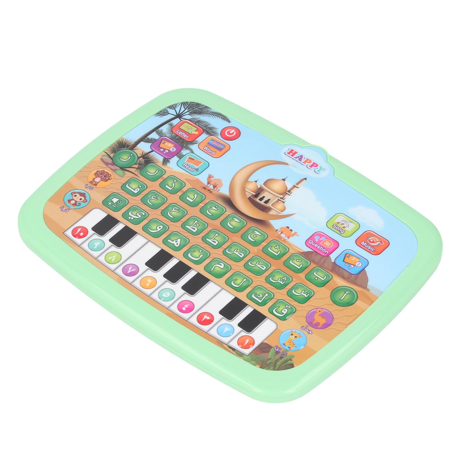 Generic Arabic Learning Machine Interactive Educational Toy for Kids Play and Learn Arabic Language for Children 3D Electronic Book for Early Education, 7.1 X 9.4 Inch, Plastic (Green) — view 2
