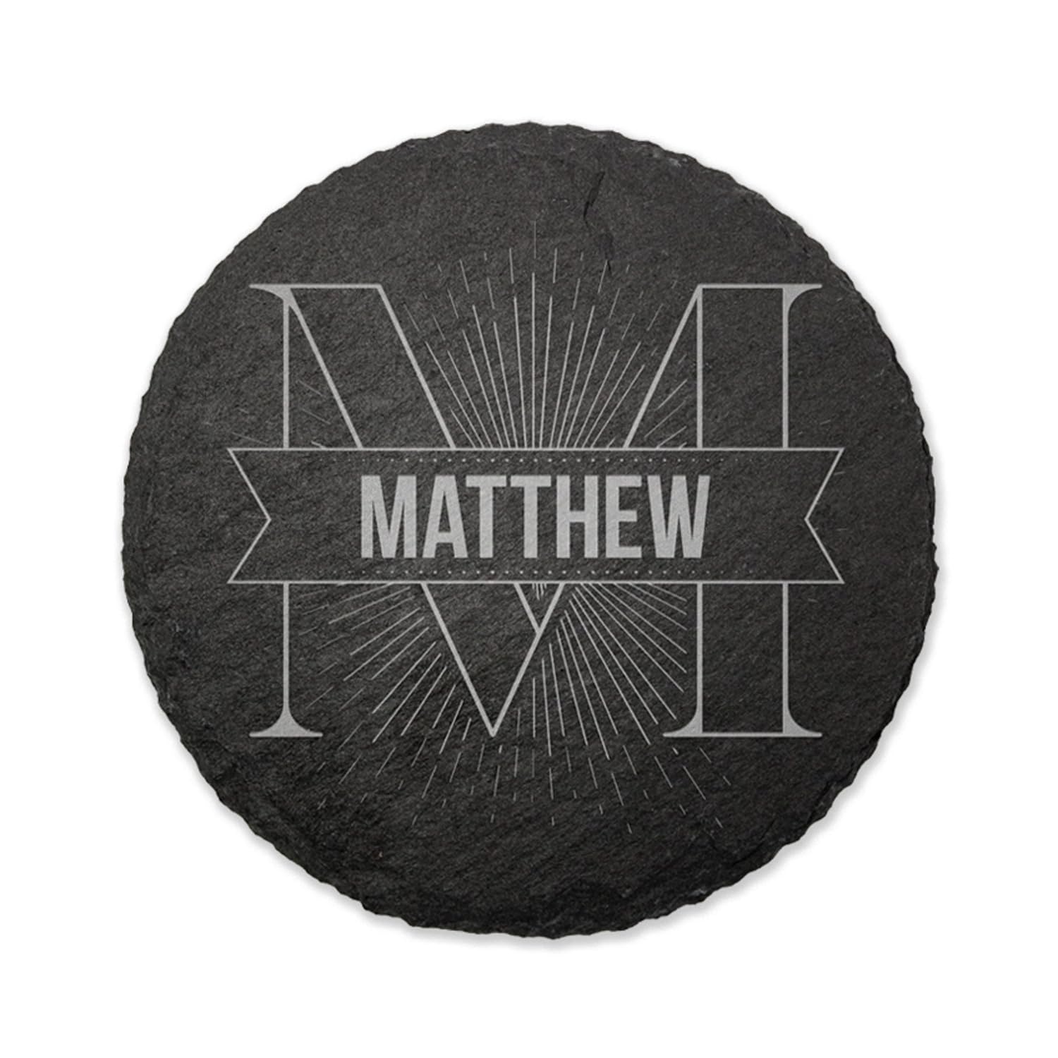 Primary Teaching Services Ltd Slate 1 Personalised Customised Text Monogram Occasion Brew Engraved Circular Drinks Coaster Gift Present 100Mm Diameter Primary Teaching Services (Circular, Natural)