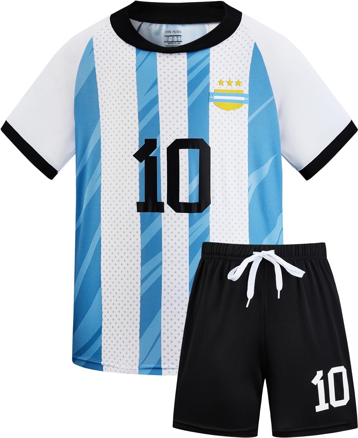 WISHOME Boys Soccer Jersey Blue #10 Kids & Youth Sports Fan Jerseys Football Training Clothes for 4-14 Years