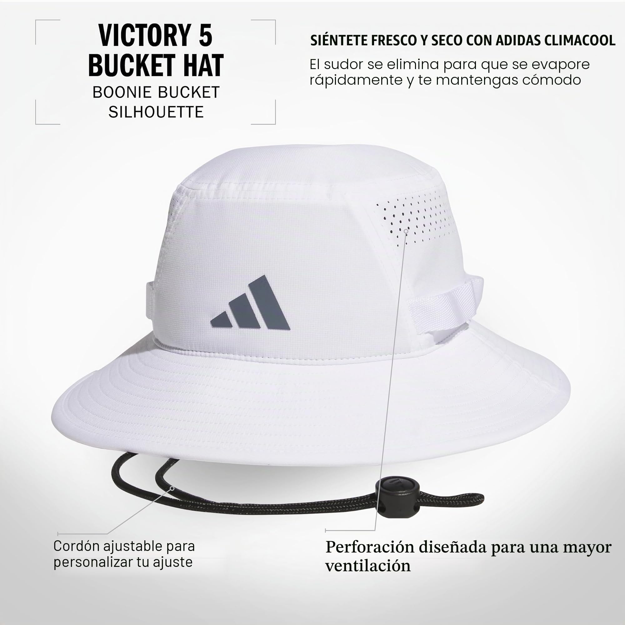 adidas Victory Bucket Hat For Men – Athletic Sun Cap For Outdoors - Sombrero de Copa Baja Hombre