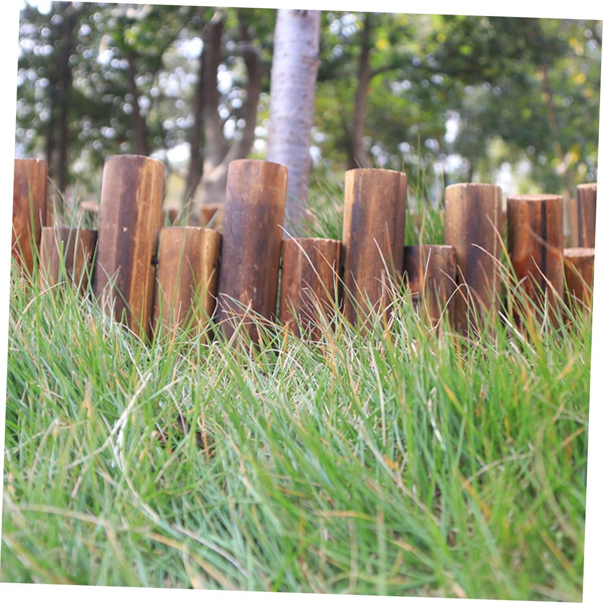 Wood Garden Edging Fence Decorative Outdoor Landscape Border for Flowerbeds Lawn Patio Safe Wood Material Reusable Rustic Divider for Courtyard and Garden Decor