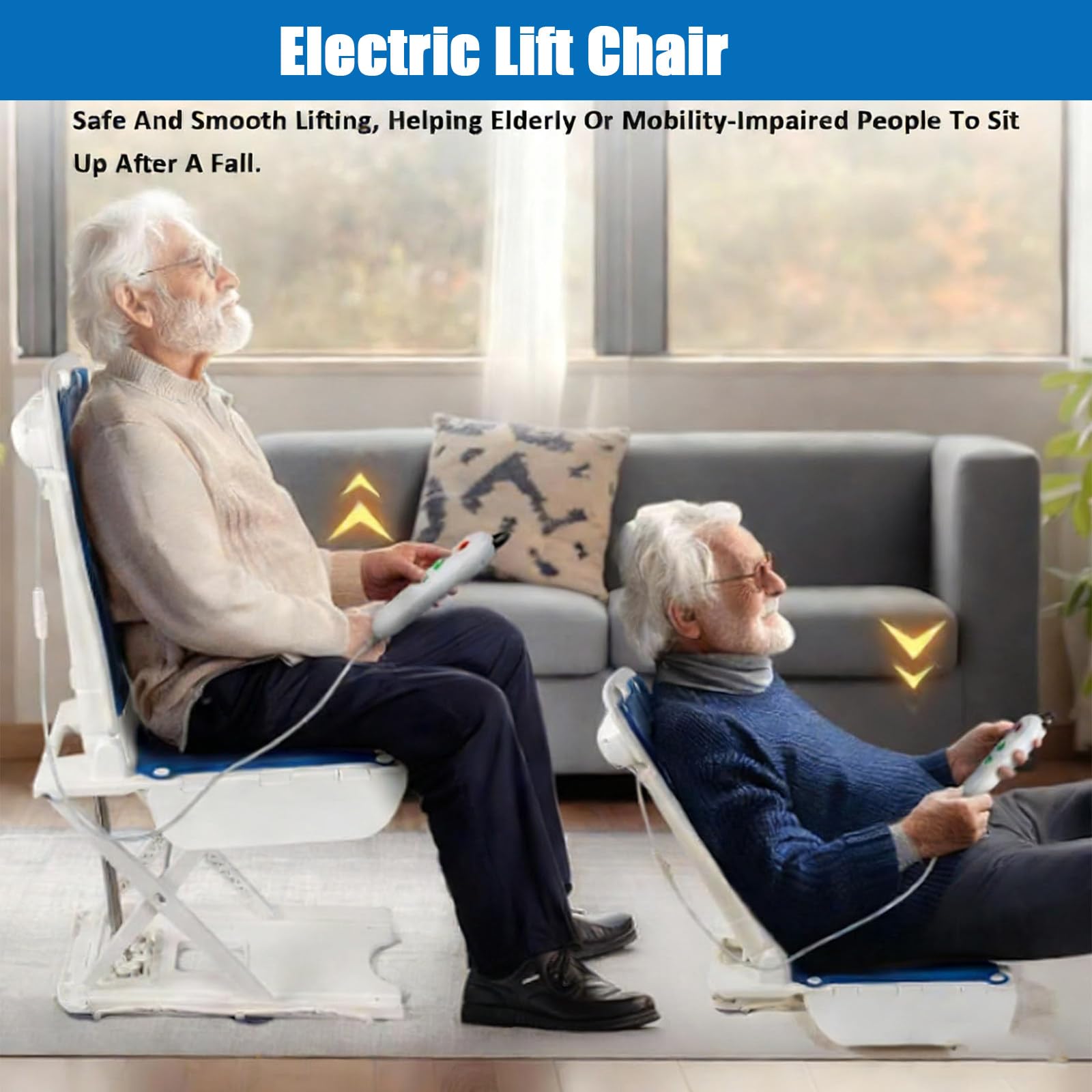 Sillas para Levantarse Eléctrica con Asistencia, Uso Multifuncional, Ayuda para Levantarse del Suelo, Altura Ajustable hasta 48 Cm, Ideal para Personas Mayores, Soporta hasta 136 Kg