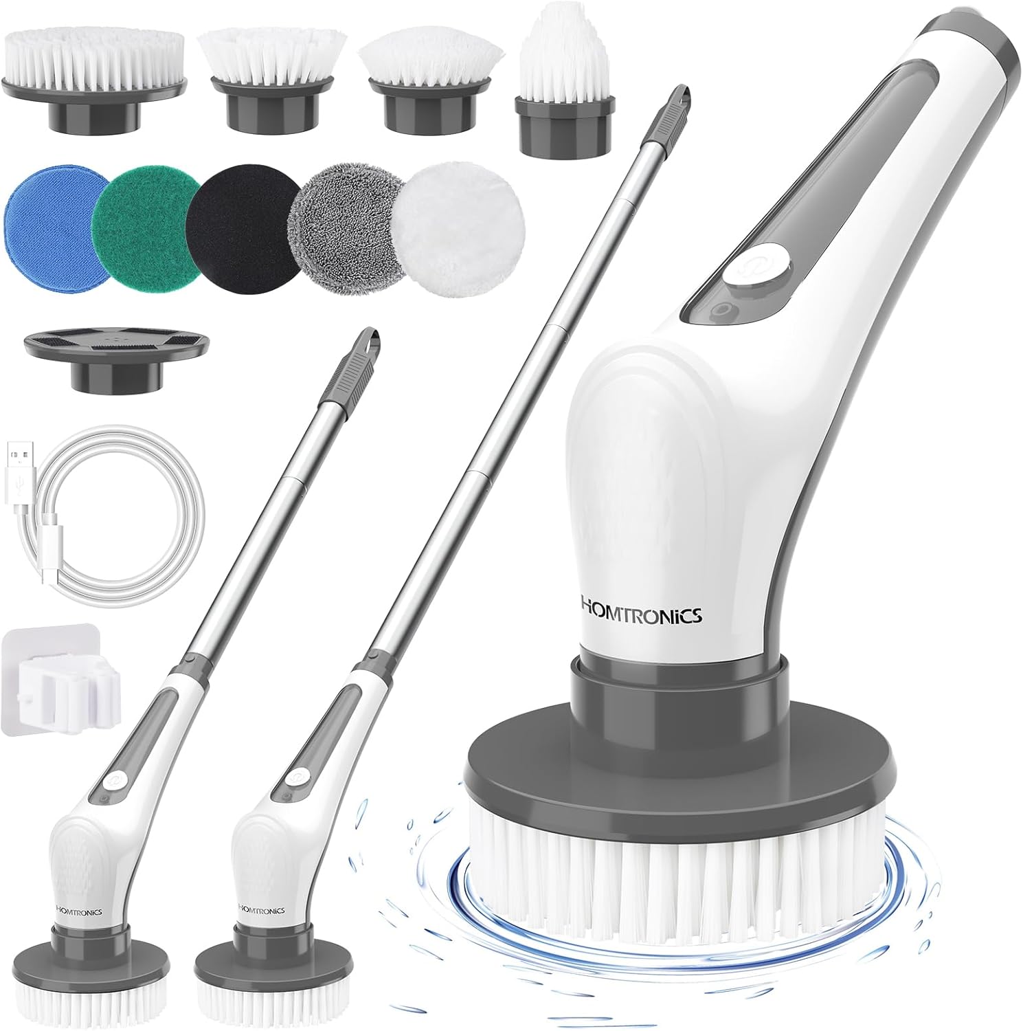 Electric Spin Scrubber, Homtronics 2023 New Cordless Electric Cleaning