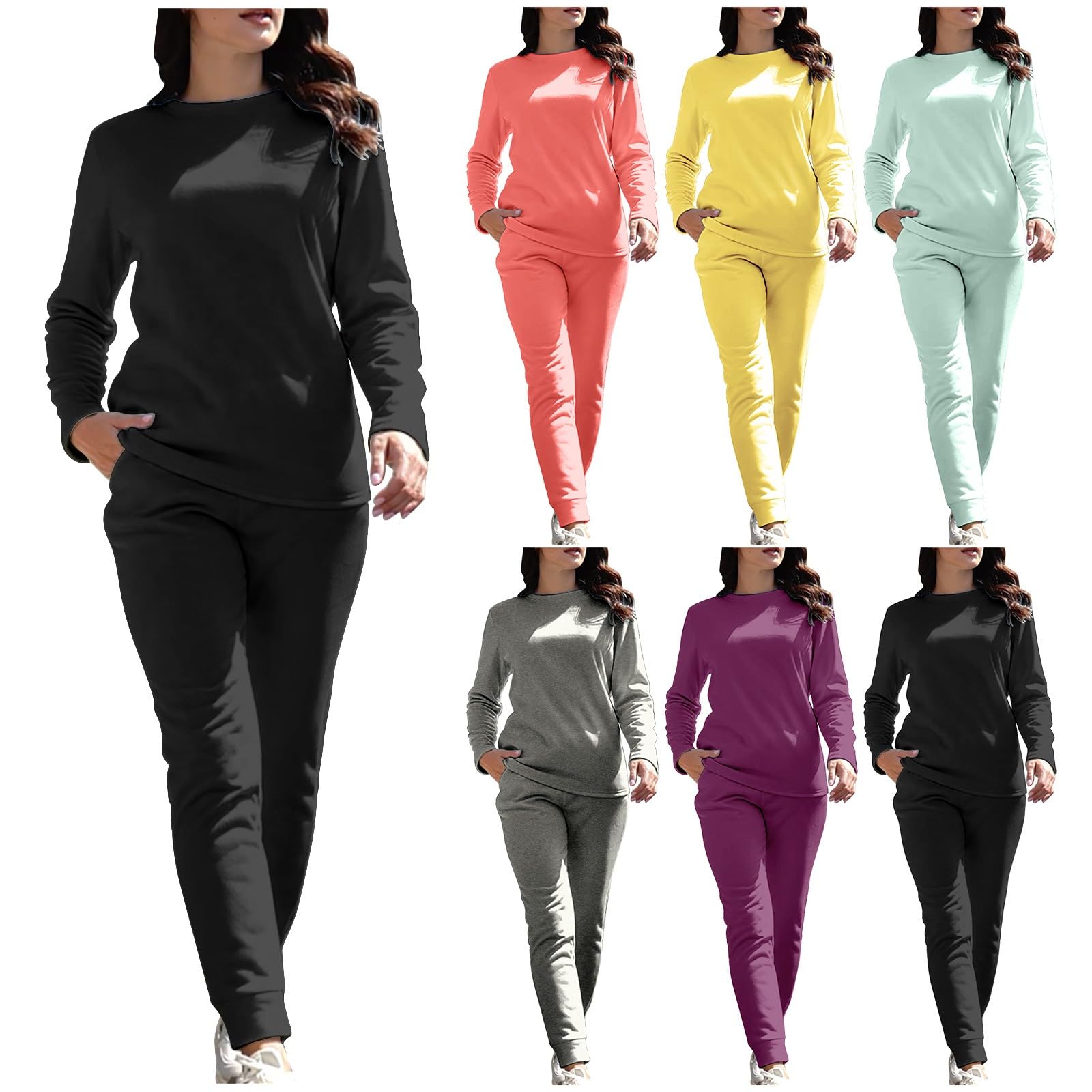 Ensemble de sous-vêtements thermiques pour femme - Doublure polaire - Sous-vêtements fonctionnels - 2 pièces - Respirant - Sous-vêtements thermiques - Couche de base d'hiver - Sous-vêtements