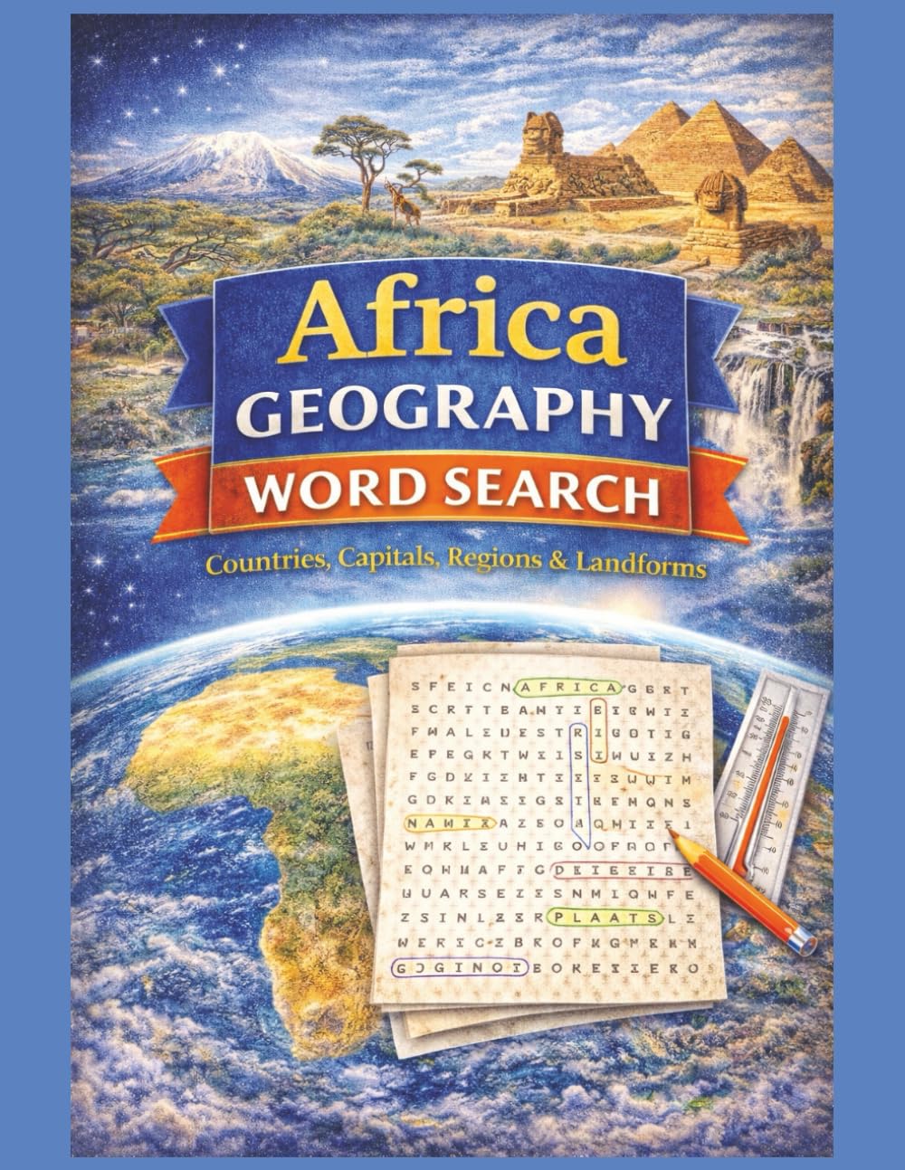 Africa Geography Word Search: Countries, Capitals, Regions & Landforms — 55 Large Print Africa Geography Word Search Puzzles (Geography Word Search Series, Explore The World One Word At A Time.)