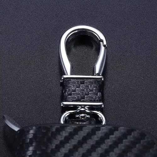 Miniatura 7 de Llavero de piel con patrón de fibra de carbono con franjas de los colores de la bandera de Alemania iJDMTOY, Raya coloreada M