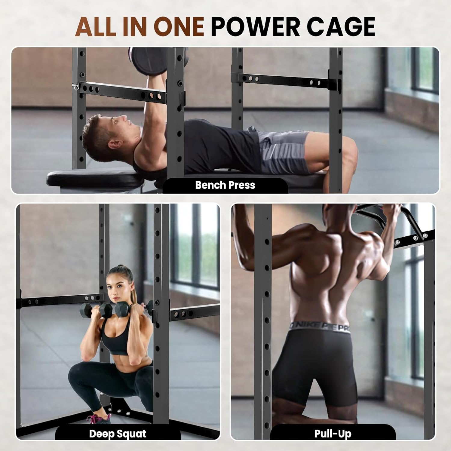 Generic Generic 1200 lbs Power Cage – Multi-Functional Squat Rack with Accessories - Image 6