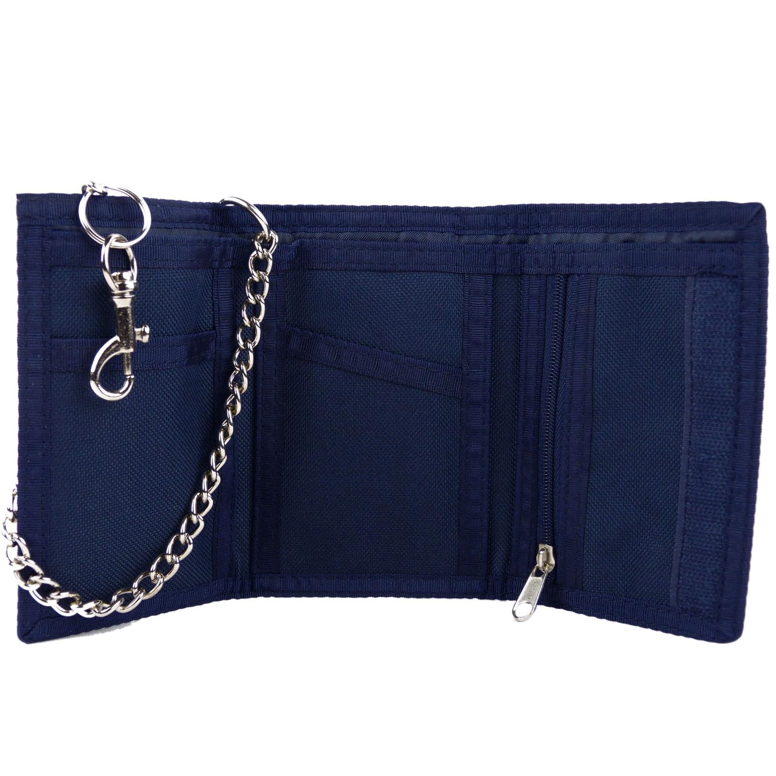 RED X Portafoglio Uomo In Tela Con Catena - Nero, Casual - 5 Scomparti E Tasca Con Cerniera - Ideale Per Ragazzi E Adolescenti