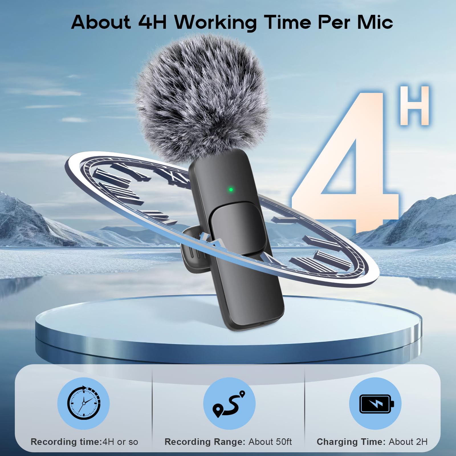 Wireless Lavalier Lapel Microphone, Used for iPhone/Android Phone/Computer/iPad with Noise Reduction - Image 4