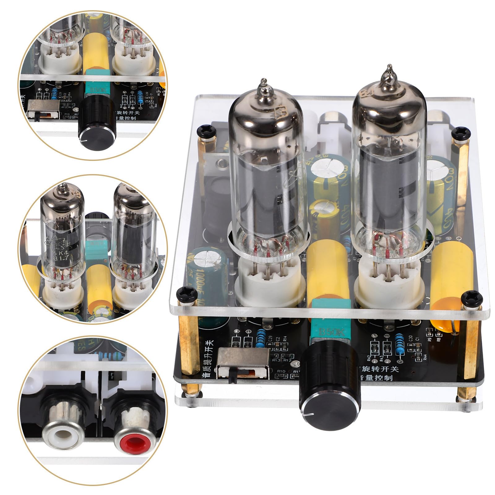 Abaodam Preamplificador de Válvulas y Diseño Ligero para Tocadiscos para Función de Preamplificador Decoración Moderna y Adecuado para Sistemas de Cine en Casa DIY y Decoración Moderna