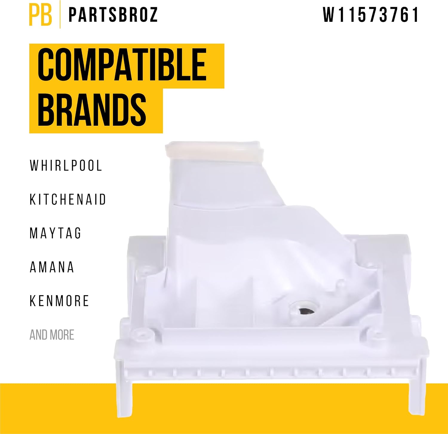 PartsBroz W11573761 Ice Chute Mounting Bracket - Compatible with Whirlpool Maytag KitchenAid Jenn-Air Amana Refrigerator - Replaces AP7176966 W10293211 PS16660578 - Ensures Secure Ice Chute Alignment