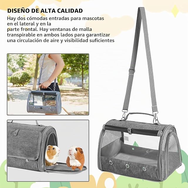 Foto 4 de 7 de Pequeña bolsa de transporte para mascotas con cojín, bolsa de transporte para animales pequeños